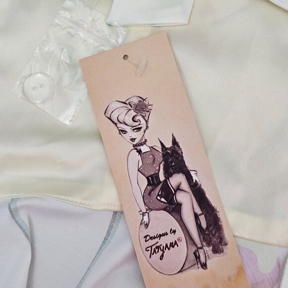 Tatyana Cherry V Neck Sleeveless Retro Midi Swing Dress - Picture 10 of 14